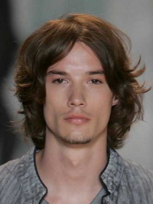 Lace Front Wavy Human Hair Wig For Men