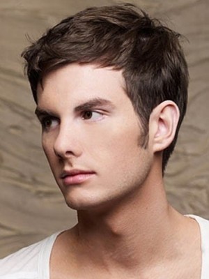 Short Full Lace Synthetic Mens Wig