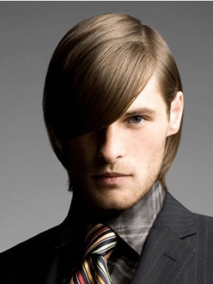 Style Lace Front Human Hair Mens Wig