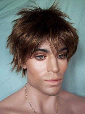 Short Straight Lace Front Mens Wig