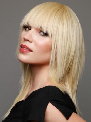 Layers And Full Blunt Bang Synthetic Wig