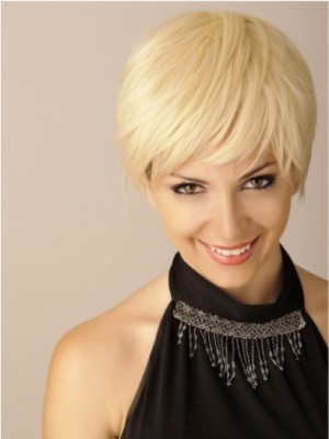 Blonde Synthetic Straight Short Boycuts Wig