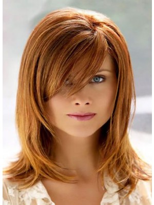 Synthetic Straight Capless Wig With Bangs