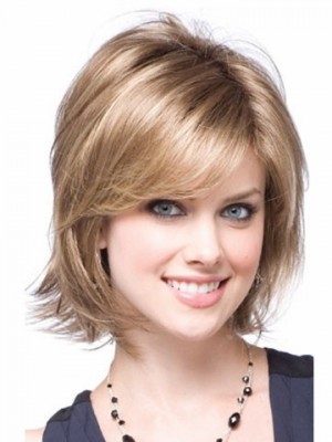 Medium Length Blonde Synthetic Wig