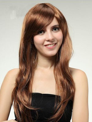 Long Capless Straight Synthetic Wig With Side Bangs