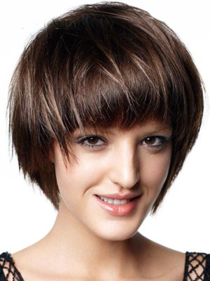 Short Straight Prim Capless Synthetic Wig