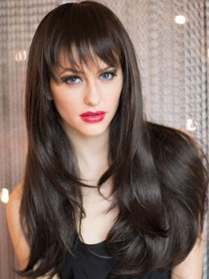 Straight Diaphanous Capless Synthetic Wig