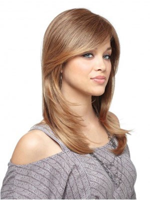 Enthralling Long Lace Front Straight Synthetic Wig