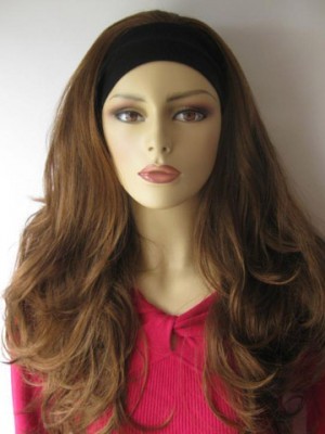 Synthetic Long Layered Wavy 3/4 Wigs