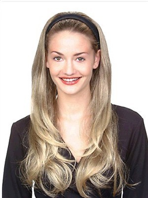 Long Straight Capless Synthetic 3/4 Wig