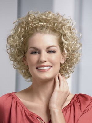 Curly Synthetic 3/4 Wig With Braided Headband