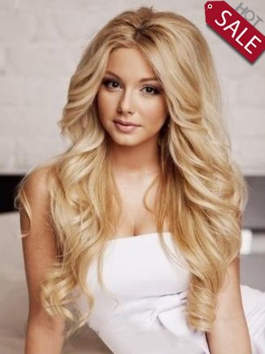 Fabulous Human Hair Long Wavy Wig