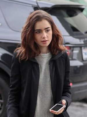 Natural Lily Collins Lace Front Remy Human Hair Wig