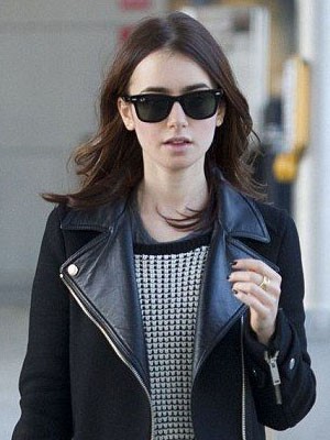 Gorgeous Lily Collins Lace Front Synthetic Wig