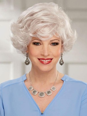 Lace Front Short Gray Wig With Long Layers