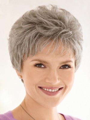 Gorgeous Short Capless Gray Wig For Woman