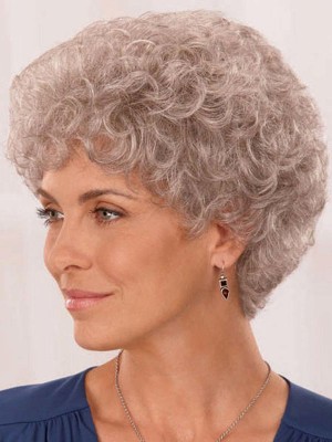 Perfect Curly Lace Front Short Gray Wig
