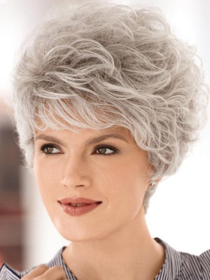 Wavy Gray Wonderful Wig With Full-bodied Layers
