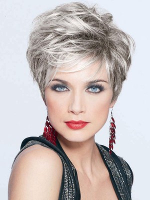 Chic Short Wavy Capless Gray Wig