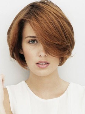 Romantic Short Lace Front Straight Remy Human Hair Wig