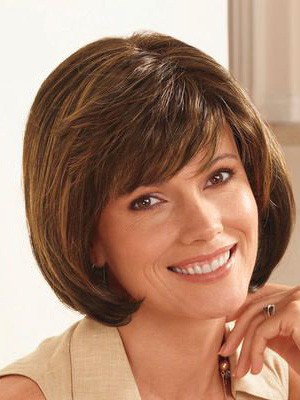 Fashion Straight Capless With Bangs Remy Human Hair Wig