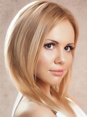 Concise Human Hair Lace Front Wig