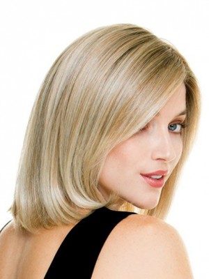 Chin Length Silky Straight Lace Front Synthetic Wig
