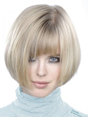 Shimmering Chin Length Straight Capless Synthetic Wig