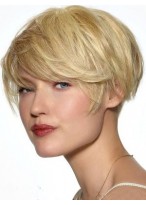 Pleasant Human Hair Straight Capless Wig 