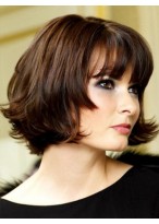 Medium Length Human Hair Wig For Woman With Little Curls 