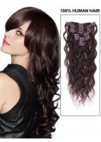 14" Wavy Medium Remy Hair Extension With Clips 
