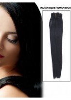 18" Straight Remy Human Hair Extension With Clips 