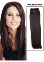 16" Long Straight Remy Human Hair Extension 