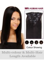 24" Charming Straight Remy Hair Extension With Clips 