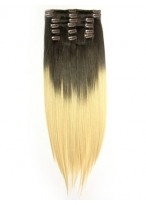 Top Quality Dip Dye Clip-In Straight Hair 