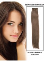 18" Straight Gorgeous Human Hair Weft Extensions 