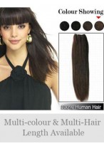 Silky Straight Remy Human Hair Full Head Extensions 