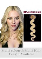 20" Wavy Nail Tip Remy Hair Extension 