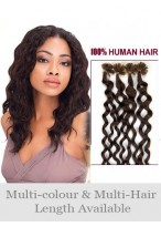 20" Gorgeous Curly Human Hair Nail Tip Extension 