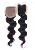 Perfect Remy Hair Free Part Body Wave Natural Black Lace Closure 