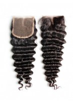 Remy Hair Deep Curly Middle Part Lace Closure 