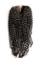 Curly Middle Part Remy Hair Lace Closure 