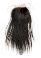 Silky Straight Free Part Human Hair Lace Closure 
