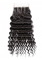 3-Part Deep Wave 100% Remy Hair Lace Closure 