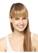 Blonde Remy Hair Clip In Fringes 