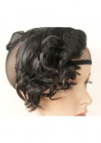 Fashionable Slightly Curled Wig Bang Black 