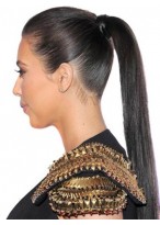 24" Long Straight Remy Human Hair Ponytail 
