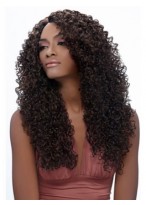 Curly Long African American Wig Without Bangs 