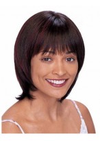Capless Straight Remy Human Hair Wig With Bangs 