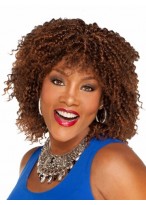 Curly Medium Synthetic African American Wig 